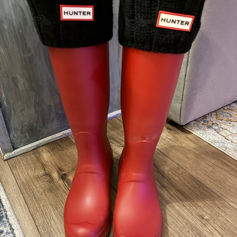 Hunter Bold Red Waterproof Boots